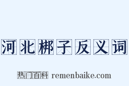河北梆子反义词是什么意思的图片